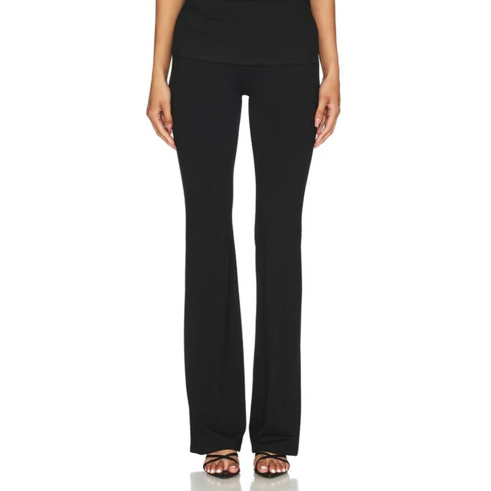 NWT Superdown Black Annalise Pants Bootcut Knit Jersey Stretch size S
